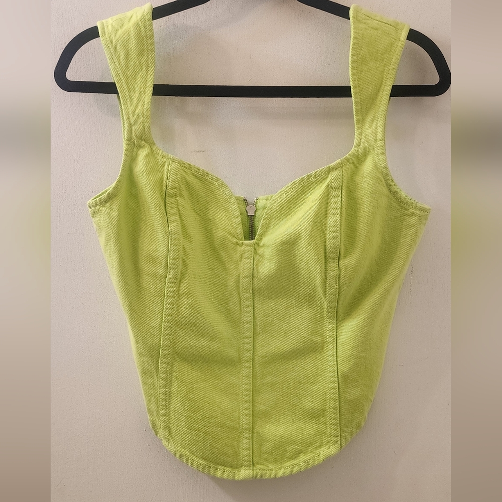 Mara Hofman Lime Green‎ Women's Top, Size 2, Organic Cotton.